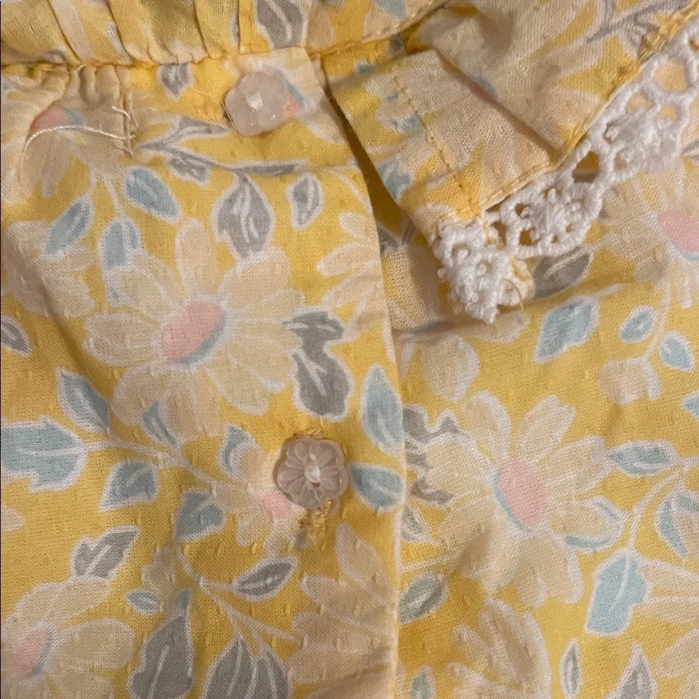 cupcakes & cashmere Yellow Floral Diaper Cover Set
